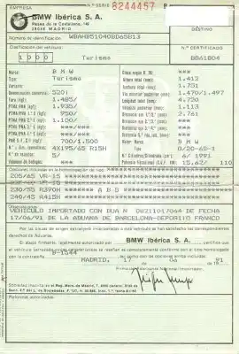 Scrapping Vehicle bmw 5 (e34) 520 i 24v of the year 1991 powered m50 b20 (206s1),m50 b20 (206s2)