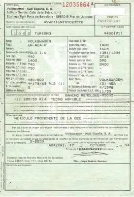 Veículo de Sucata volkswagen polo iii (6n1) 75 1.6 do ano 1994 alimentado g-aea