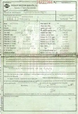 Veículo de Sucata nissan primera (p11) 2.0 td do ano 1997 alimentado cd20t