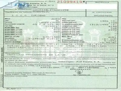 Утилизация автомобиля audi a3 (8l1) 1.9 tdi года 1999 питание ahf,asv