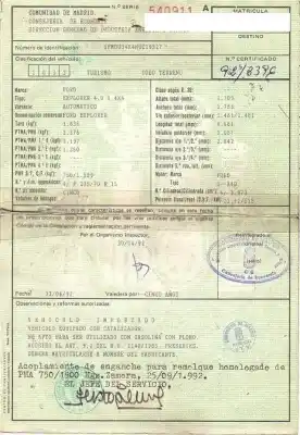 Scrapping Vehicle ford explorer 4.0 g of the year 1992 powered g-a40