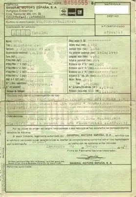 Scrapping Vehicle opel calibra 2.0 g of the year 1992 powered g-c20ne