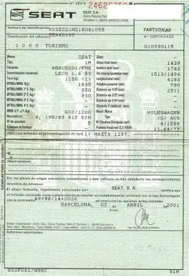Veículo de Sucata seat leon (1m1) 1.6 16 v do ano 2001 alimentado aus,azd,bcb