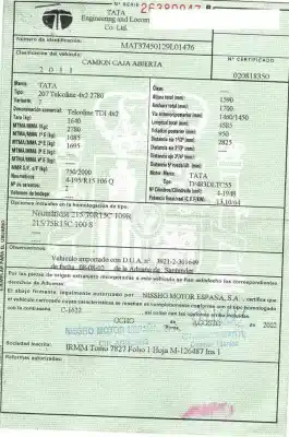 Veículo de Sucata tata telcoline 1.9 td do ano 2004 alimentado d/483dltc55