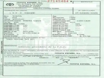 Veículo de Sucata toyota yaris (_p1_) 1.0 (scp10_) do ano 2002 alimentado 1sz-fe