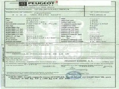 Veículo de Sucata peugeot partner 2.0 hdi -rhy do ano 2005 alimentado d-rhy