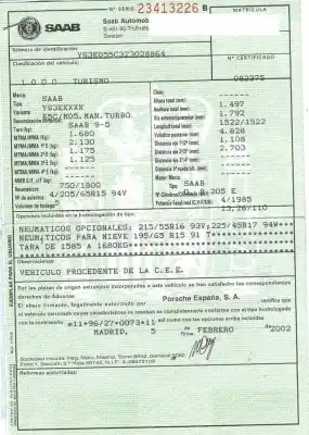 Утилизация автомобиля saab 9-5 (ys3e) 2.0 t года 2002 питание g-b205e