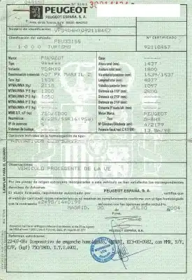 Veículo de Sucata peugeot 607 (9d, 9u) 2.2 hdi do ano 2004 alimentado 4hx (dw12ted4)