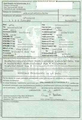 Утилизация автомобиля opel                                               vectra c (z02)                                                                                                                                                                                                                                             2.2 dti 16v (f69) года 2003 питание y 22 dtr
