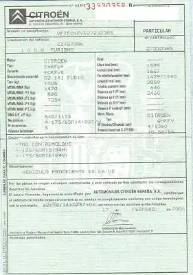Scrapping Vehicle citroen c3 i (fc_, fn_) 1.4 i of the year 2005 powered kfv (tu3a),kfv (tu3jp)