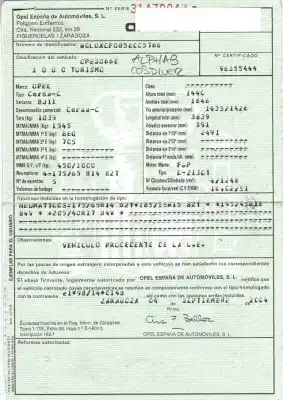 Scrapping Vehicle opel corsa c (x01) 1.3 cdti (f08, f68) of the year 2004 powered y 13 dt,z 13 dt
