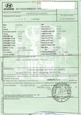 Veicolo di demolizione hyundai trajet (fo) 2.0 dell'anno 2002 alimentato g4jp