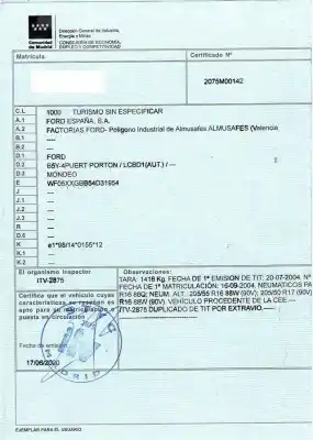 Veículo de Sucata ford mondeo iii sedán (b4y) 2.5 v6 24v do ano 2004 alimentado lcbd