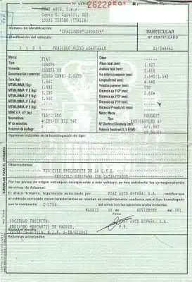 Утилизация автомобиля fiat scudo furgón (220_) 2.0 jtd года 2001 питание rhx