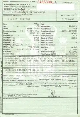 Утилизация автомобиля audi a4 b6 (8e2) 1.9 tdi года 2001 питание avf,awx