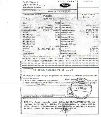 Здавання транспортного засобу ford transit furgón (fa_ _) 2.2 tdci року 2007 потужний qvfa