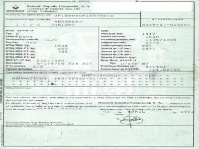 Veicolo di demolizione renault clio 1.5td/k9k b7 dell'anno 2002 alimentato d/k9k b7