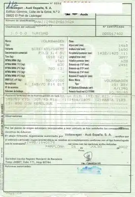 Veículo de Sucata volkswagen polo (9n_, 9a_) 1.4 16v do ano 2002 alimentado aua,bby,bky