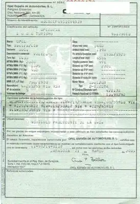 Утилизация автомобиля opel                                               vectra c (z02)                                                                                                                                                                                                                                             2.2 dti 16v (f69) года 2003 питание y 22 dtr