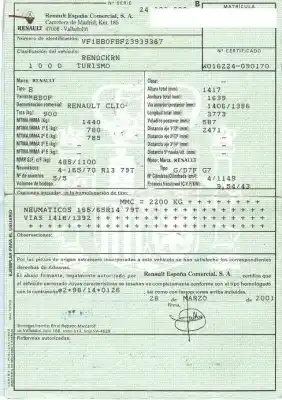 Veículo de Sucata renault clio ii (bb_, cb_) 1.2 lpg do ano 2001 alimentado g/d7f g7