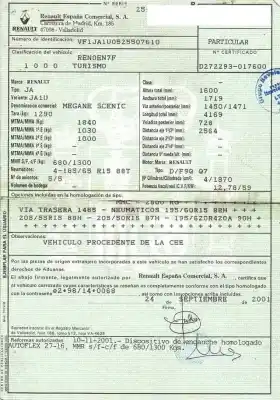 Утилизация автомобиля renault                                            scénic i monospace (ja0/1_, fa0_)                                                                                                                                                                                                                          1.9 dti (ja1u) года 2001 питание f9q 744