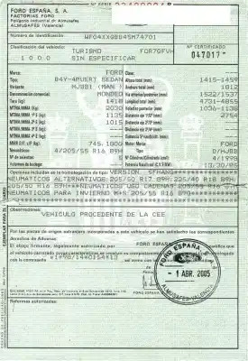 Scrapping Vehicle ford mondeo 2.0 tdci of the year 2005 powered d/hjbb