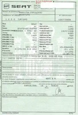 Утилизация автомобиля seat cordoba (6l2) 1.9 tdi года 2006 питание atd,axr,bmt