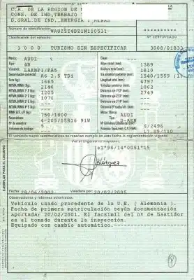 Scrapping Vehicle audi a6 avant (4b5) 2.5 tdi of the year 2002 powered d-akn