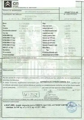 Scrapping Vehicle citroen c3 i (fc_, fn_) 1.4 hdi of the year 2005 powered 8hx (dv4td),8hz (dv4td)