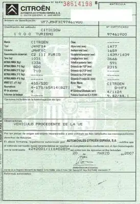 Veicolo di demolizione citroen c2 (jm_) 1.1 dell'anno 2007 alimentato g-hfx