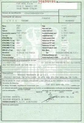 Утилизация автомобиля fiat stilo (192_) 1.6 16v (192_xb1a) года 2003 питание 182 b6.000