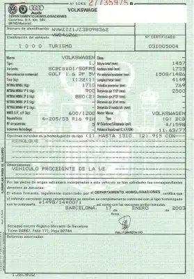 Veículo de Sucata volkswagen golf iv (1j1) 1.6 16v do ano 2003 alimentado g-bcb