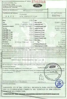 Verschrottungsfahrzeug ford transit 2.4 td des jahres 2009 angetrieben d/phfa