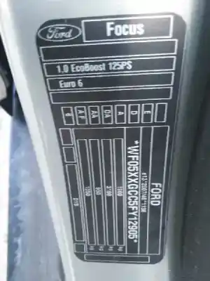 Veicolo di demolizione ford focus lim. 1.0 ecoboost cat dell'anno 2015 alimentato m1da