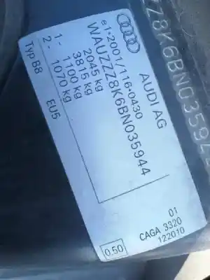 Scrapping Vehicle audi a4 berlina (b8) 2.0 16v tdi of the year 2011 powered caga