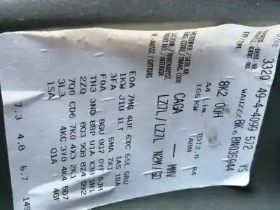 Scrapping Vehicle audi a4 berlina (b8) 2.0 16v tdi of the year 2011 powered caga