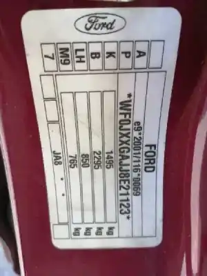 Veículo de Sucata ford fiesta vi (cb1, ccn) 1.4 do ano 2008 alimentado spja