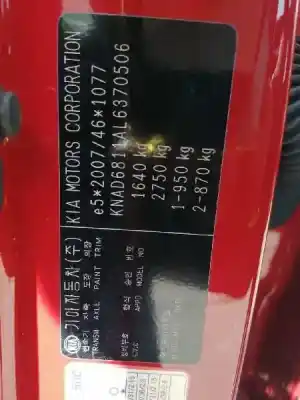 Scrapping Vehicle kia stonic (yb) 1.0 t-gdi of the year 2019 powered g3lc