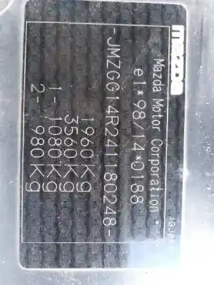 Sloopvoertuig mazda 6 hatchback (gg) 2.0 di (gg14) van het jaar 2003 aangedreven rf