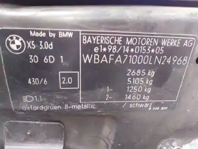 Veículo de Sucata bmw x5 (e53) 3.0 24v turbodiesel cat do ano 2002 alimentado 306d1