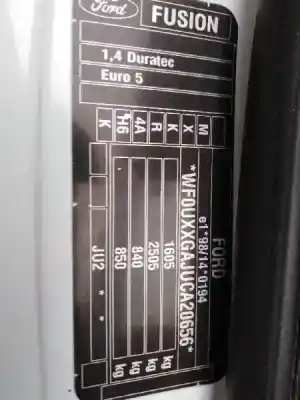 Sloopvoertuig ford fusion (cbk) 1.4 16v cat van het jaar 2012 aangedreven fxjc