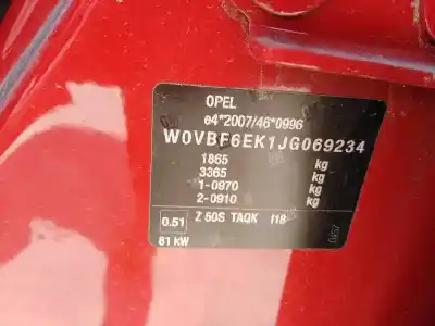 Veículo de Sucata opel astra k (b16) 1.6 cdti (68) do ano 2018 alimentado b16dte