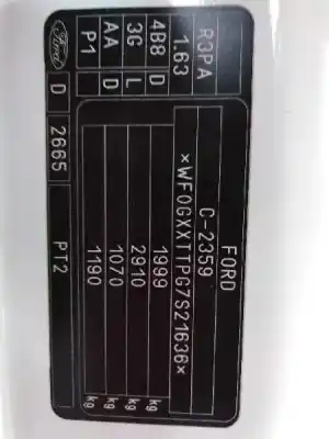 Vehicul casat ford transit connect (tc7) 1.8 tdci cat al anului 2007 alimentat r3pa