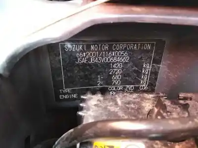 Scrapping Vehicle suzuki jimny sn (fj) jlx mode3 of the year 2016 powered m13a