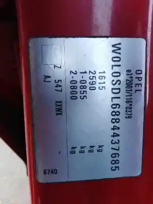 Veículo de Sucata opel corsa d (s07) 1.4 (l08 l68) do ano 2008 alimentado z14xep