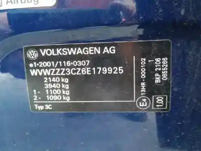 Scrapping Vehicle volkswagen passat variant (3c5) trendline of the year 2006 powered bkp