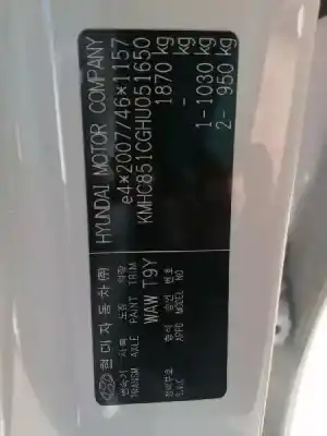 Veículo de Sucata hyundai ioniq tecno hybrid do ano 2017 alimentado g4le