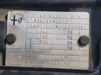 Утилизация автомобиля alfa romeo                                         gt (125)                                                                                                                                                                                                                                                   1.9 jtd 16v 150/ distinctive года 2009 питание 937a5000