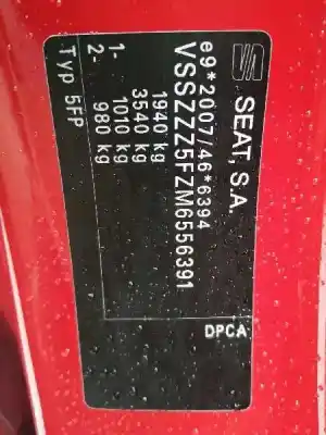 Hurda Aracı seat ateca (kh7, khp) 1.5 tsi yılın 2021 güçlü dpca