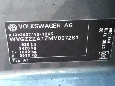 Veicolo di demolizione volkswagen t-roc 2.0 tdi dell'anno 2021 alimentato dtrd